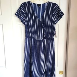 SOLD!!!Navy Blue and Polkadot Alyx Dress